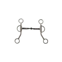 Morso Western inox a aste corte Pool's - imboccatura nera - 12,5 cm