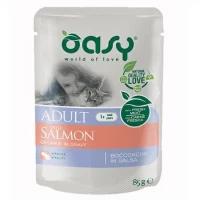 Oasy Cat Bocconi Salmone 12 x 85g - Cibo Umido per Gatti