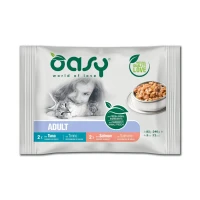 Oasy Multipack Adult Tonno e Salmone gatto 4x85 g