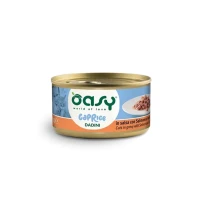 Oasy Wet Cat CAPRICE - Dadini con SALMONE E POLLO Lattina 85 gr 