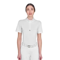 Polo training donna slim fit Equestro con zip e strass