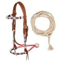Pool's Briglia Bosal con Perline e Redini Mecate in Cotone