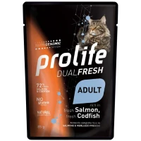 Prolife Cat UM Dual Buste Salmone/Merluzzo 12 x 85g