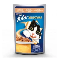 Purina Felix Sensations Salmone e Gamberetti in Gelatina 26 x 85 g