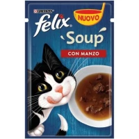 Purina Felix Soup Manzo per Gatto 30 x 48 g