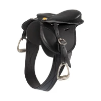 Sella da salto per Toy Horse Equestro in cuoio - Unica Nero