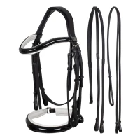 Supreme Briglia Dressage in Cuoio con Imbottitura Bianca