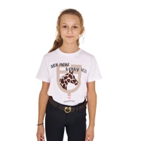 T-shirt bambina Equestro Ride More Worry Less - 14 Years Bianco