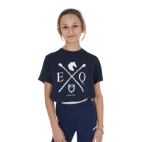 T-shirt bambina slim fit Equestro in cotone - 12 Years Blu Navy
