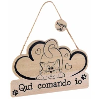 Targhetta da appendere - Qui comando io - Gatto