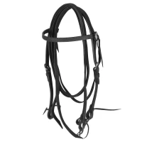 Testiera dritta in cuoio ingrassato con redini - Lakota