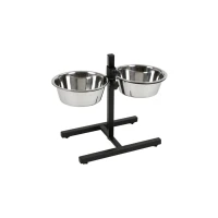 Trogolo doppio Kerbl 2x2800 ml con ciotole inox regolabili