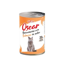 Oscar Bocconcini umido economico gatti adulti - lattina 400 gr - 5 gusti - Salmone