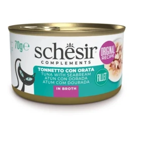 Agras Schesir Cat Brodo Filetti Tonnetto/Orata 70 g