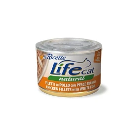 Lifepet Lifecat Ricette Filetto Pollo, Pesce Bianco e Zucchine 150 g