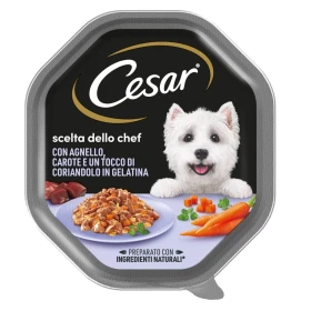 Cesar Scelta dello Chef Agnello, Carote e Coriandolo in gel per cani 14 x 15 g