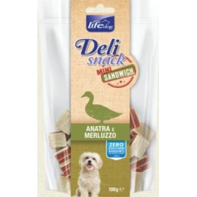 Lifepet Lifedog DeliSnack Mini Sandwiches all'Anatra e Merluzzo 100 g