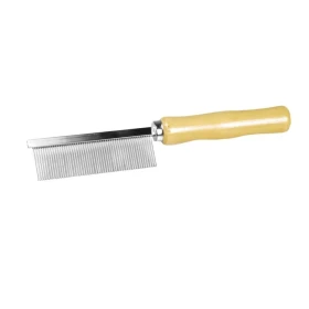 Record Pettine con manico in legno a denti larghi 18x3 cm per cani