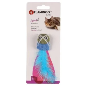 Flamingo Boleo con erba gatta per gatti - Arancio/Azzurro