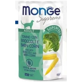 Monge Cat Supreme Buste Tonno, Broccoli e Coriandolo 24 x 80 g