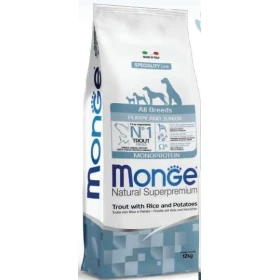 Monge Dog Puppy/Junior Trota, Riso e Patate 12 kg