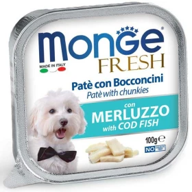 Monge Dog Fresh Merluzzo 32 x 100 g - Umido per cani