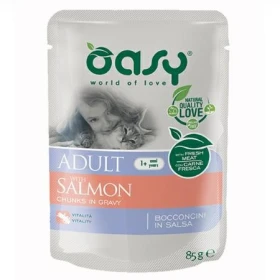 Oasy Cat Bocconi Salmone 12 x 85g - Cibo Umido per Gatti