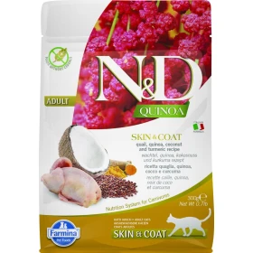 ND Cat Quinoa Skin/Coat Quaglia/Cocco/Curcuma 300g - Farmina