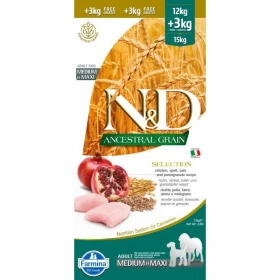 ND Dog Ancestral Selection Medium/Maxi Pollo/Melogano 15 kg - Farmina