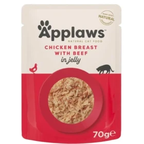 Applaws Buste Petto di Pollo/Manzo in Jelly per Gatti 16 x 70 g