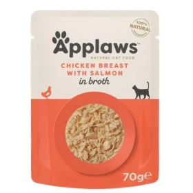 Applaws Buste Pollo e Salmone in Brodo 12 x 70 g
