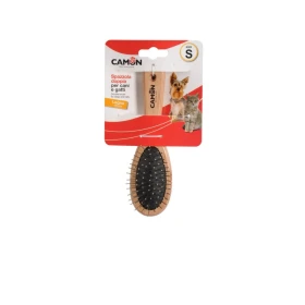 CAMON Spazzola Doppia Legno Small - Spazzola per Cani