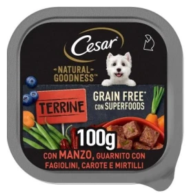 Cesar Natural Goodness Terrine Manzo, Fagiolini e Carote 16 x 100 g