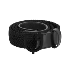 Cintura elastica Equestro in cuoio con fibbia logo