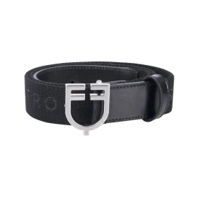 Cintura in cuoio elasticizzata Equestro con logo a fibbia