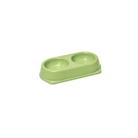 Ciotola doppia in bamboo - Verde - 2 x 180 ml