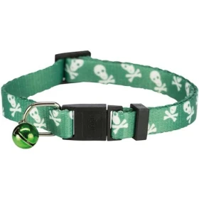 Collare rock con teschi e campanello per gattini in nylon- Trixie