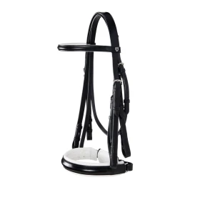 Equestro Briglia Dressage in cuoio italiano con doppie redini