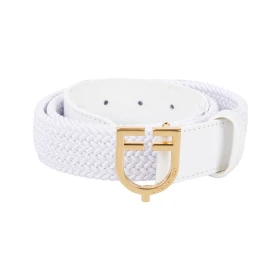 Equestro Cintura in cuoio con elastico e fibbia logo