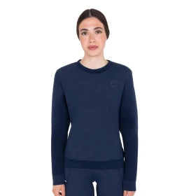 Equestro Felpa tecnica donna girocollo con inserti micro mesh