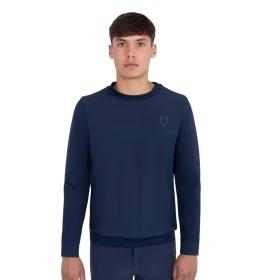 Equestro Felpa tecnica uomo girocollo con inserti micro mesh