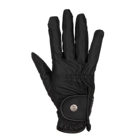 Equestro Guanti unisex in pelle sintetica con chiusura a strappo