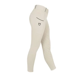 Equestro Leggings bambina slim fit con grip e logo