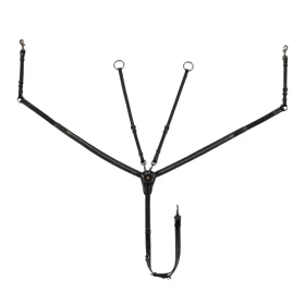 Equestro Pettorale con forchetta in pelle e clincher nero
