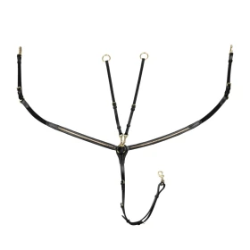 Equestro Pettorale in pelle con forchetta e clincher in ottone