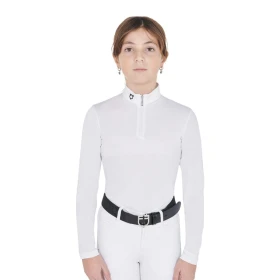 Equestro Polo Bambina Anahid Slim Fit UV - 8 Years Bianco