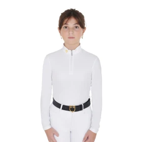 Equestro Polo Bambina Warm+ Slim Fit manica lunga