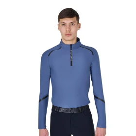 Equestro Polo da allenamento uomo slim fit manica lunga