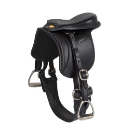 Equestro Sella da Dressage in Vera Pelle per Toy Horse - Unica Nero