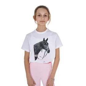 Equestro T-shirt bambina Ready To The Party in cotone con strass
